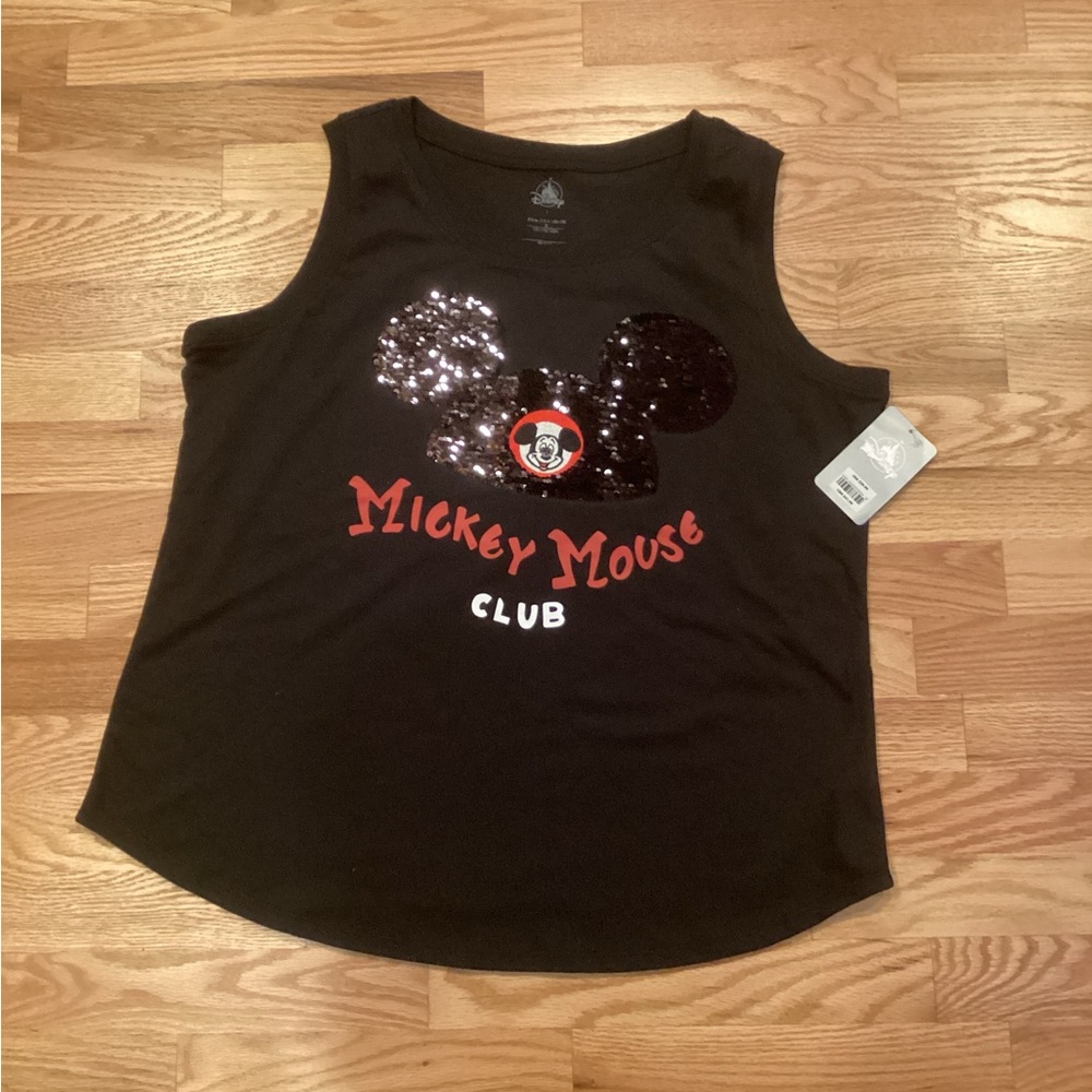 Disney Black Sequin Mickey Mouse Tank Top